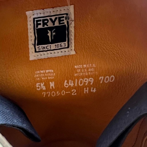 SOLD Vintage 70s Frye Campus Banana Boots Womens 5.5 Square Toe Marbled Boot - Picture 6 of 11